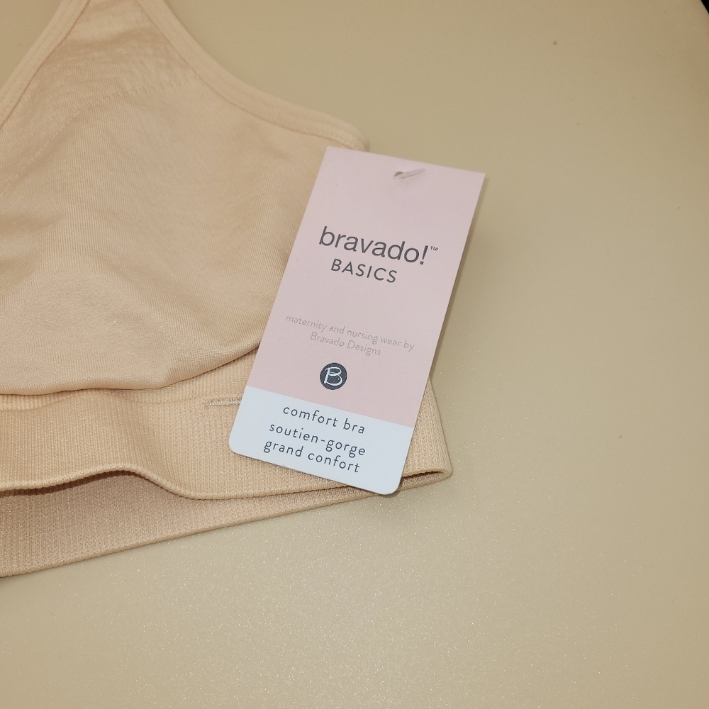 Bravado Basics Nursing Bra Small Beige Rear Closure Front Release Hooks NWT - Picture 2 of 4